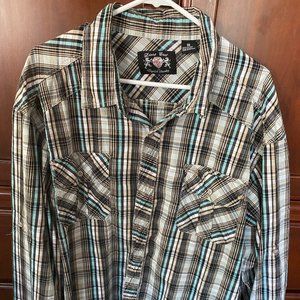 Men's 3XL long, adjustable short sleeve shirt